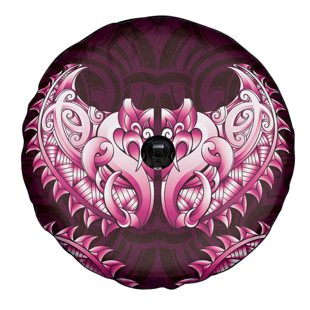 New Zealand Ta Moko Spare Tire Cover Aotearoa Maori Chest Tattoo Pink