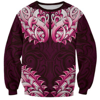 New Zealand Ta Moko Sweatshirt Aotearoa Maori Chest Tattoo Pink