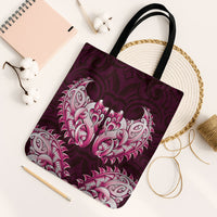 New Zealand Ta Moko Tote Bag Aotearoa Maori Chest Tattoo Pink