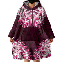 New Zealand Ta Moko Wearable Blanket Hoodie Aotearoa Maori Chest Tattoo Pink