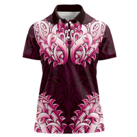 New Zealand Ta Moko Women Polo Shirt Aotearoa Maori Chest Tattoo Pink