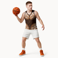 New Zealand Ta Moko Basketball Jersey Aotearoa Maori Chest Tattoo Orange