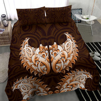 New Zealand Ta Moko Bedding Set Aotearoa Maori Chest Tattoo Orange