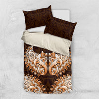 New Zealand Ta Moko Bedding Set Aotearoa Maori Chest Tattoo Orange