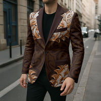 New Zealand Ta Moko Blazer Aotearoa Maori Chest Tattoo Orange
