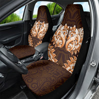 New Zealand Ta Moko Car Seat Cover Aotearoa Maori Chest Tattoo Orange