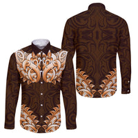 New Zealand Ta Moko Family Matching Short Sleeve Bodycon Dress and Hawaiian Shirt Aotearoa Maori Chest Tattoo Orange