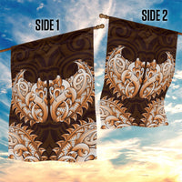 New Zealand Ta Moko Garden Flag Aotearoa Maori Chest Tattoo Orange