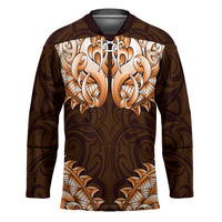 New Zealand Ta Moko Hockey Jersey Aotearoa Maori Chest Tattoo Orange