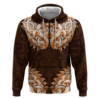 New Zealand Ta Moko Hoodie Aotearoa Maori Chest Tattoo Orange