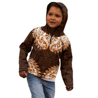 New Zealand Ta Moko Kid Hoodie Aotearoa Maori Chest Tattoo Orange