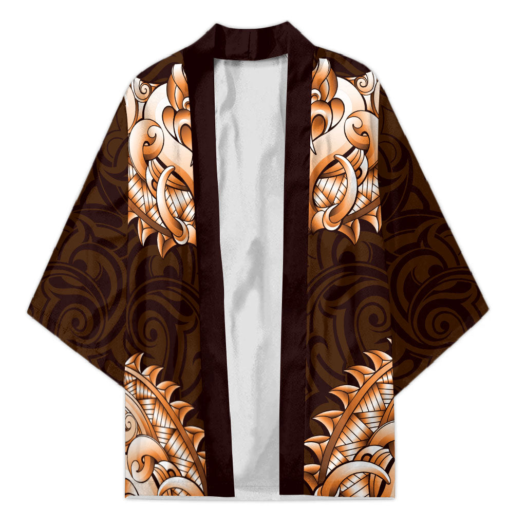 New Zealand Ta Moko Kimono Aotearoa Maori Chest Tattoo Orange
