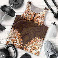 New Zealand Ta Moko Men Tank Top Aotearoa Maori Chest Tattoo Orange