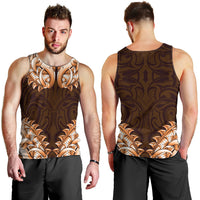 New Zealand Ta Moko Men Tank Top Aotearoa Maori Chest Tattoo Orange