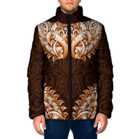 New Zealand Ta Moko Padded Jacket Aotearoa Maori Chest Tattoo Orange
