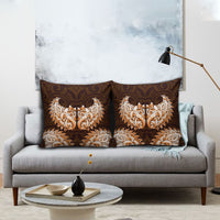 New Zealand Ta Moko Pillow Cover Aotearoa Maori Chest Tattoo Orange