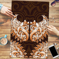 New Zealand Ta Moko Puzzle Aotearoa Maori Chest Tattoo Orange