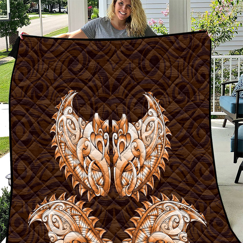 New Zealand Ta Moko Quilt Aotearoa Maori Chest Tattoo Orange