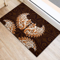 New Zealand Ta Moko Rubber Doormat Aotearoa Maori Chest Tattoo Orange
