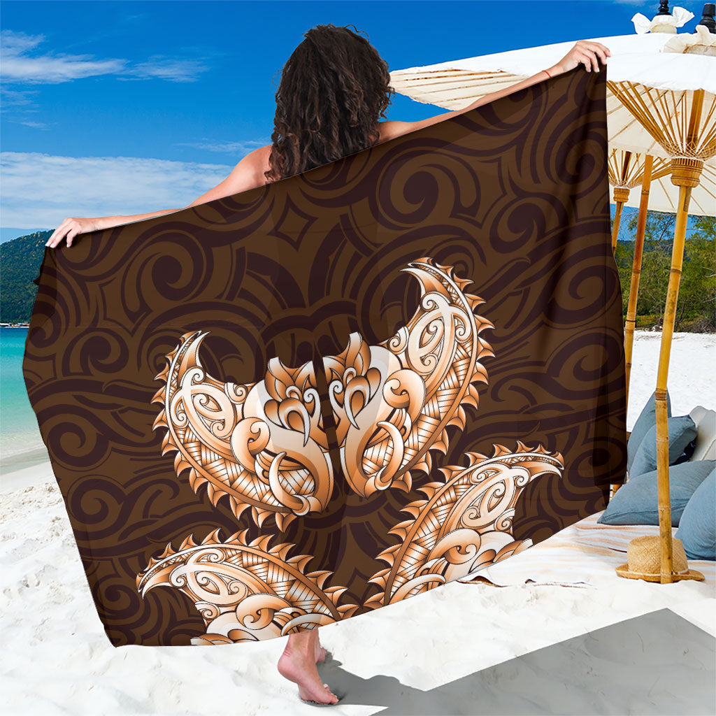 New Zealand Ta Moko Sarong Aotearoa Maori Chest Tattoo Orange