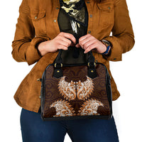 New Zealand Ta Moko Shoulder Handbag Aotearoa Maori Chest Tattoo Orange