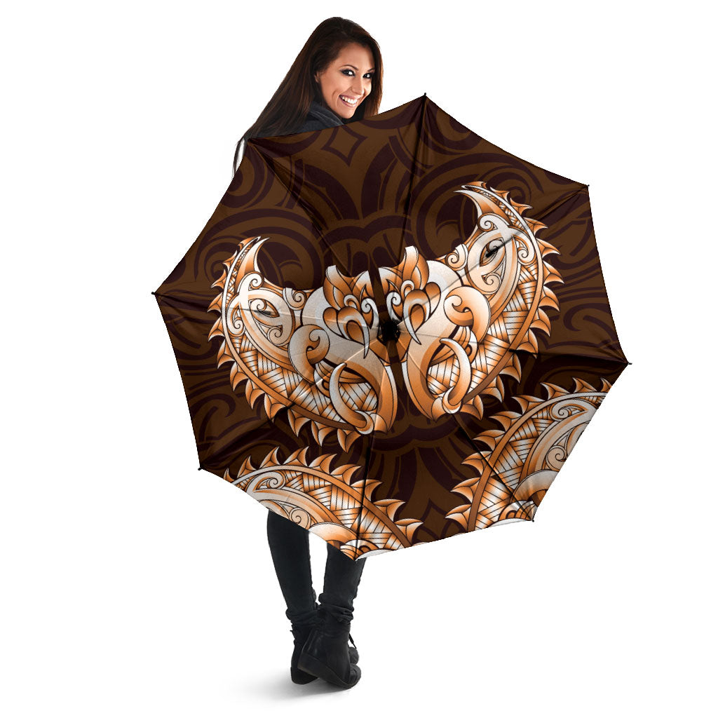 New Zealand Ta Moko Umbrella Aotearoa Maori Chest Tattoo Orange