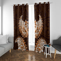 New Zealand Ta Moko Window Curtain Aotearoa Maori Chest Tattoo Orange