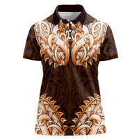 New Zealand Ta Moko Women Polo Shirt Aotearoa Maori Chest Tattoo Orange