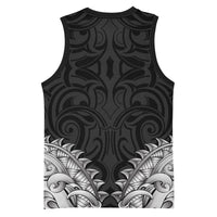 New Zealand Ta Moko Basketball Jersey Aotearoa Maori Chest Tattoo Black
