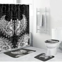 New Zealand Ta Moko Bathroom Set Aotearoa Maori Chest Tattoo Black