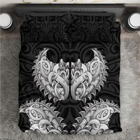New Zealand Ta Moko Bedding Set Aotearoa Maori Chest Tattoo Black
