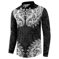New Zealand Ta Moko Button Sweatshirt Aotearoa Maori Chest Tattoo Black