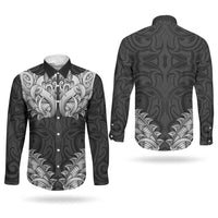 New Zealand Ta Moko Couples Matching Short Sleeve Bodycon Dress and Long Sleeve Button Shirt Aotearoa Maori Chest Tattoo Black