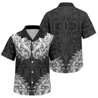 New Zealand Ta Moko Family Matching Short Sleeve Bodycon Dress and Hawaiian Shirt Aotearoa Maori Chest Tattoo Black