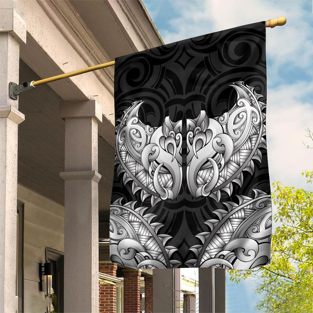 New Zealand Ta Moko Garden Flag Aotearoa Maori Chest Tattoo Black