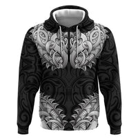 New Zealand Ta Moko Hoodie Aotearoa Maori Chest Tattoo Black