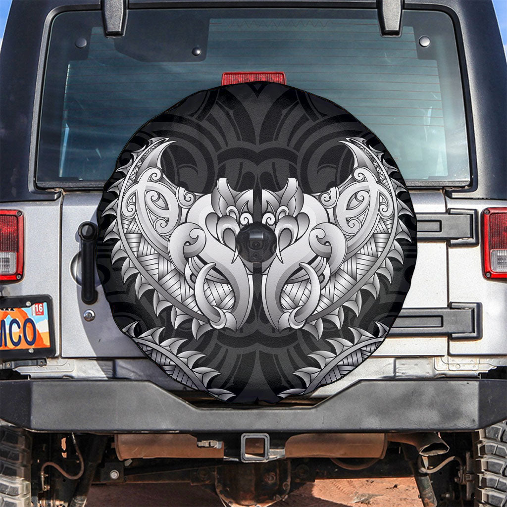 New Zealand Ta Moko Spare Tire Cover Aotearoa Maori Chest Tattoo Black