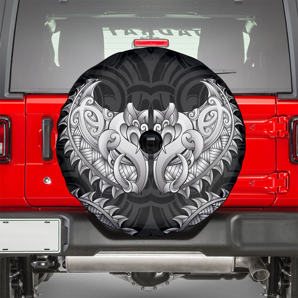 New Zealand Ta Moko Spare Tire Cover Aotearoa Maori Chest Tattoo Black