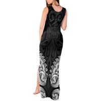 New Zealand Ta Moko Tank Maxi Dress Aotearoa Maori Chest Tattoo Black