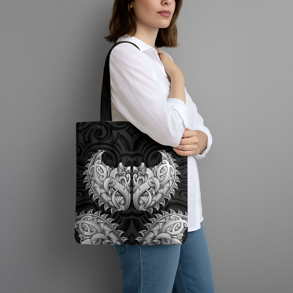 New Zealand Ta Moko Tote Bag Aotearoa Maori Chest Tattoo Black