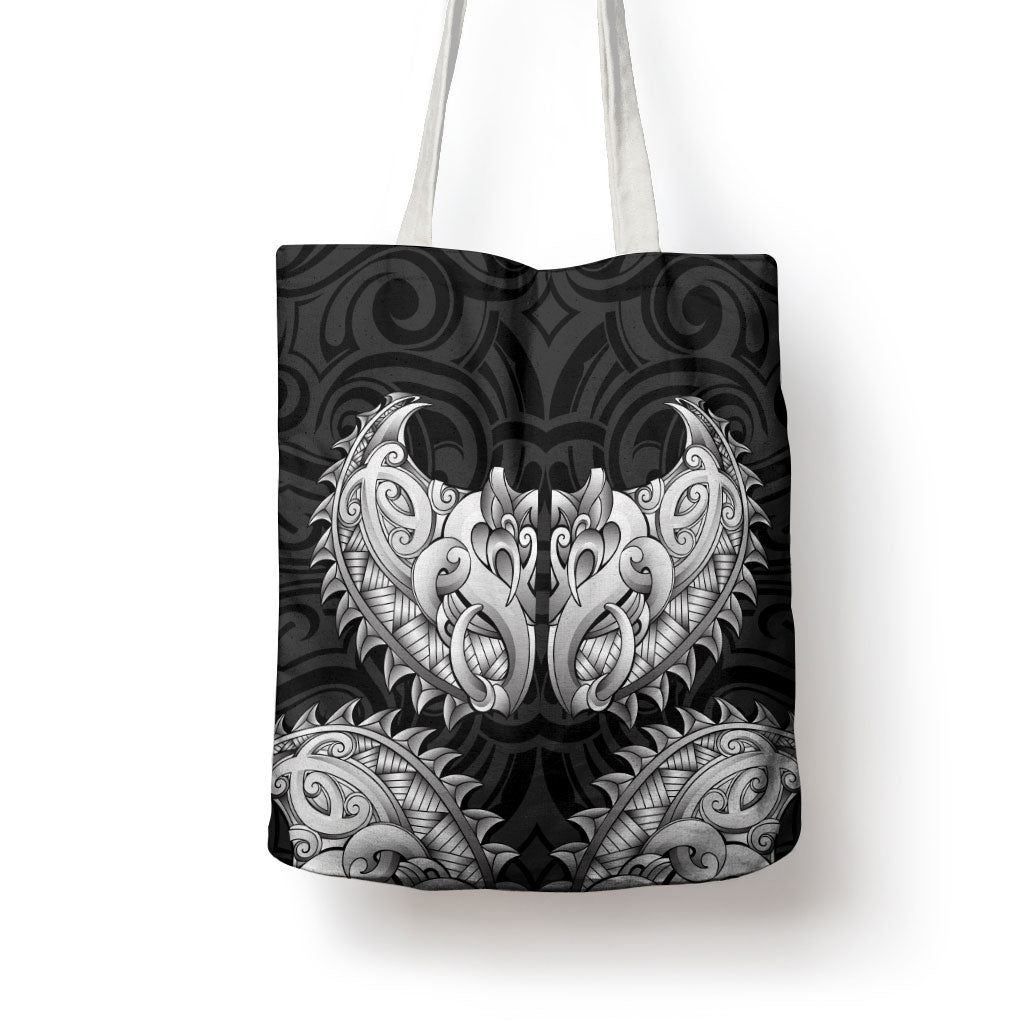 New Zealand Ta Moko Tote Bag Aotearoa Maori Chest Tattoo Black