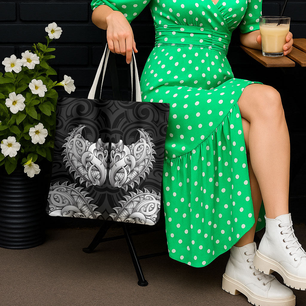 New Zealand Ta Moko Tote Bag Aotearoa Maori Chest Tattoo Black