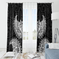 New Zealand Ta Moko Window Curtain Aotearoa Maori Chest Tattoo Black