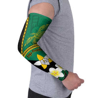 Personalised PNG Enga Provins Arm Sleeves Papua New Guinea Plumeria Melanesian Pattern - Polynesian Pride
