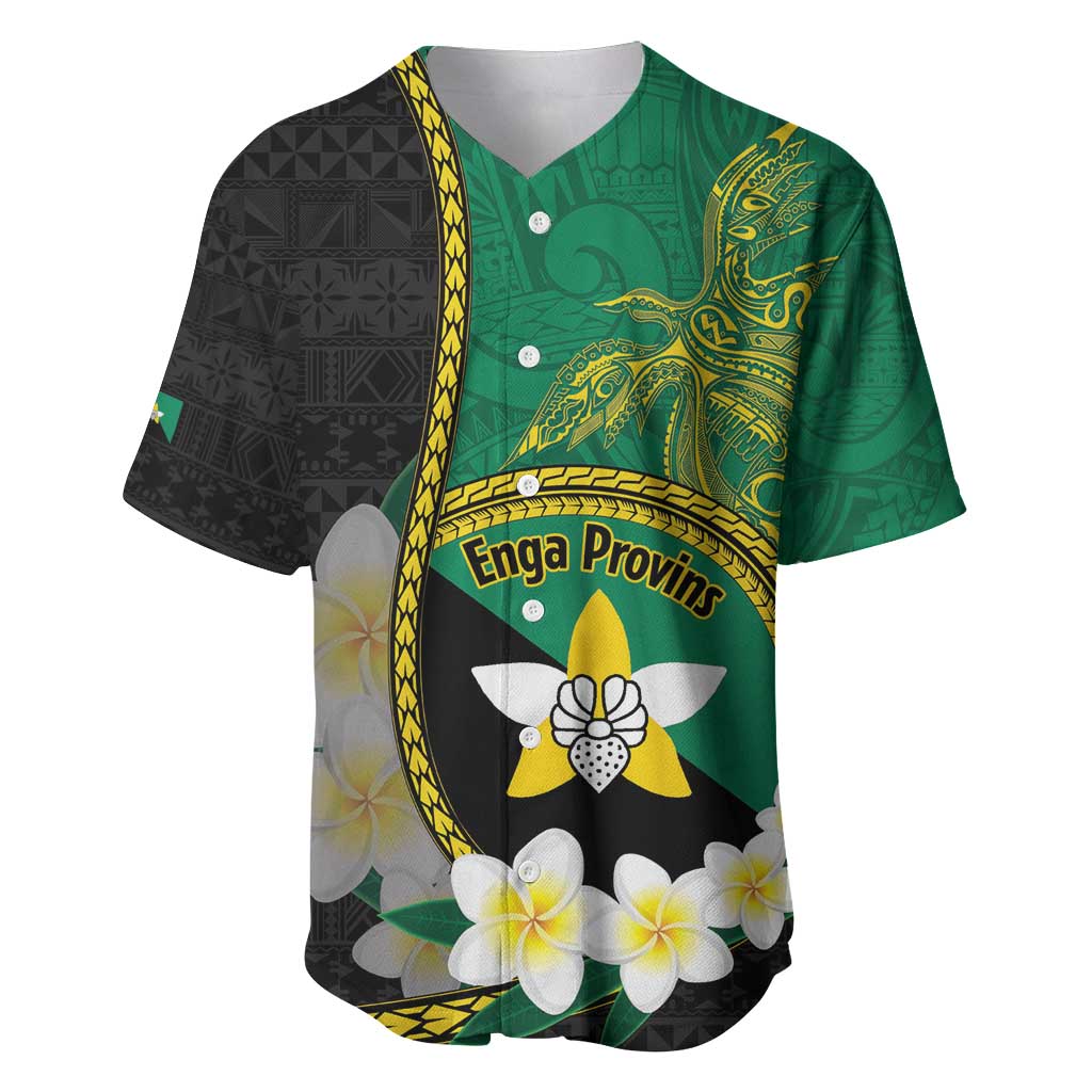 Personalised PNG Enga Provins Baseball Jersey Papua New Guinea Plumeria Melanesian Pattern - Polynesian Pride