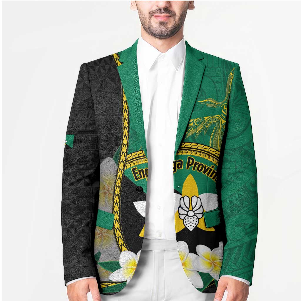 Personalised PNG Enga Provins Blazer Papua New Guinea Plumeria Melanesian Pattern LT14 - Polynesian Pride