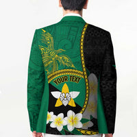 Personalised PNG Enga Provins Blazer Papua New Guinea Plumeria Melanesian Pattern LT14 - Polynesian Pride