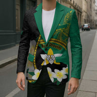 Personalised PNG Enga Provins Blazer Papua New Guinea Plumeria Melanesian Pattern LT14 - Polynesian Pride