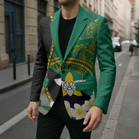 Personalised PNG Enga Provins Blazer Papua New Guinea Plumeria Melanesian Pattern LT14 - Polynesian Pride