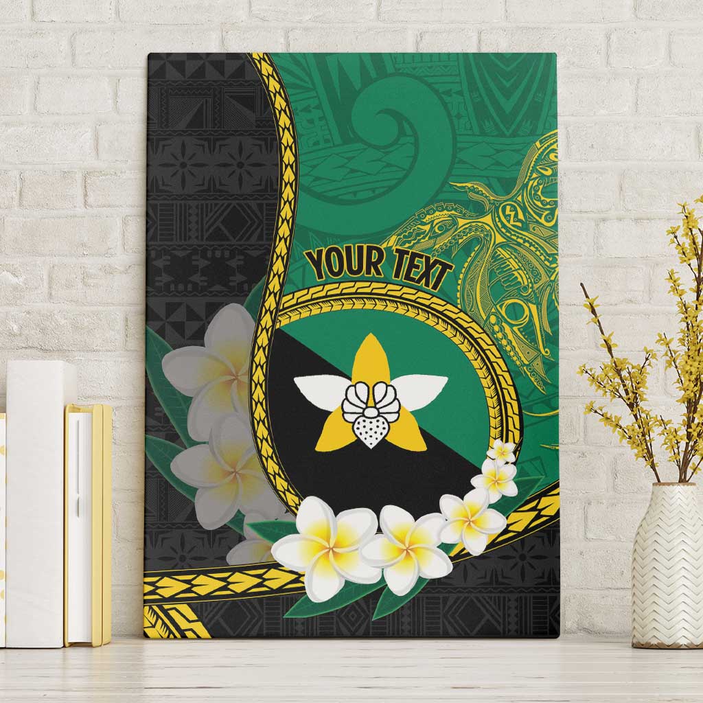 Personalised PNG Enga Provins Canvas Wall Art Papua New Guinea Plumeria Melanesian Pattern - Polynesian Pride